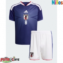 Camiseta Japón Takumi Minamino #8 Primera Equipación para niños Mundial 2026 manga corta (+ pantalones cortos)